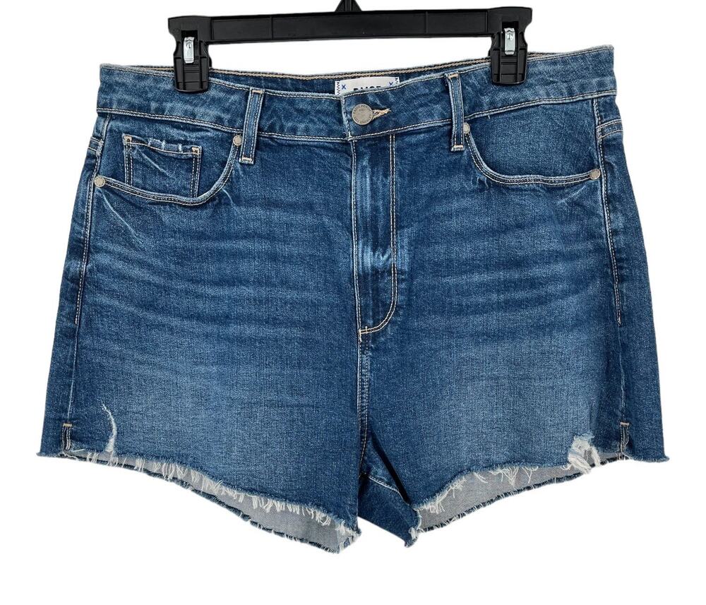 Paige Shorts Margot distressed raw hem denim size 32